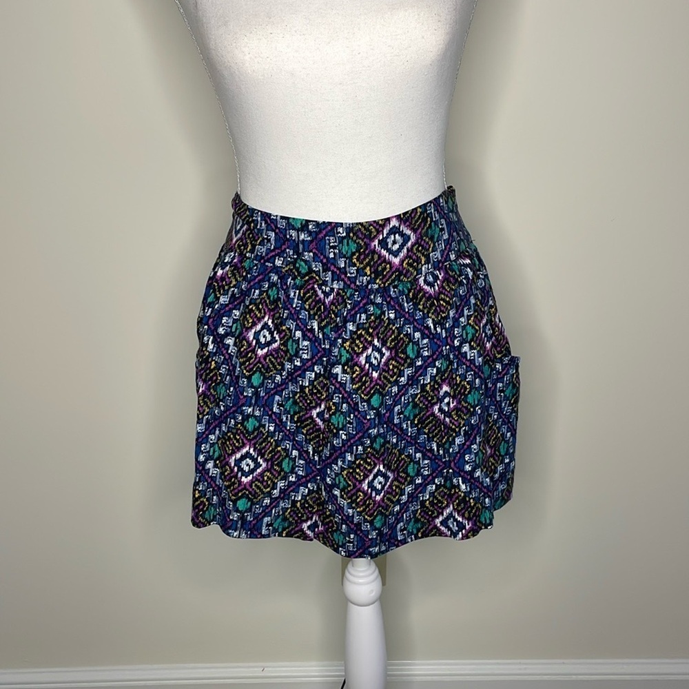 21 Brand Purple and Blue Mini Skirt. Medium